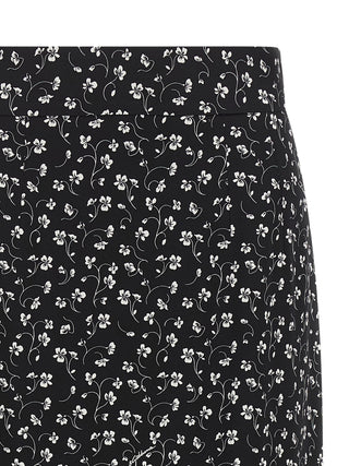 Bicolor Silk Midi Skirt