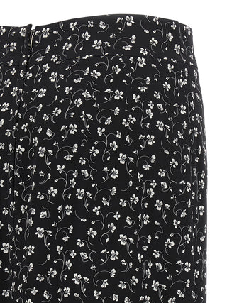 Bicolor Silk Midi Skirt