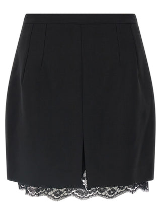 Black Virgin Wool Long Skirt
