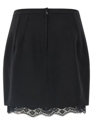 Black Virgin Wool Long Skirt