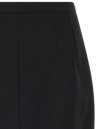 Black Virgin Wool Long Skirt