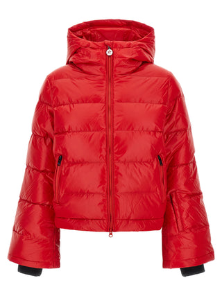 Red Nylon Full-Length Jacket