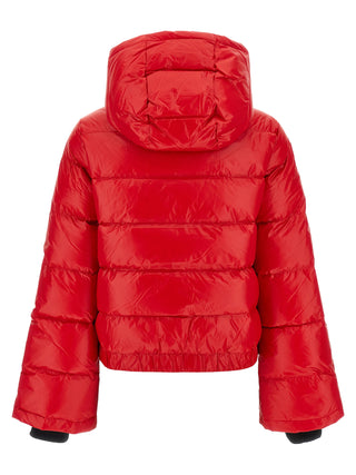 Red Nylon Full-Length Jacket