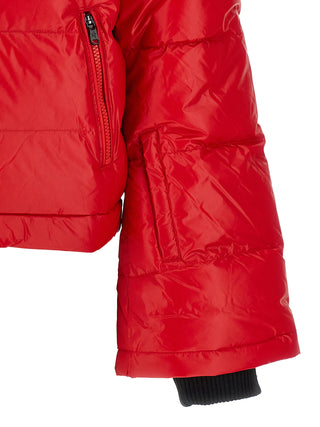 Red Nylon Full-Length Jacket