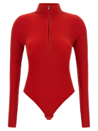 Red Wool Bodysuit