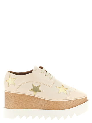 White Polyester Wedge Sandals