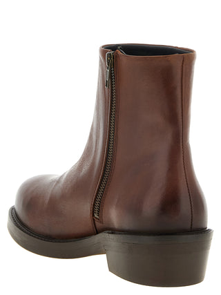 Brown Calfskin Ankle Boots