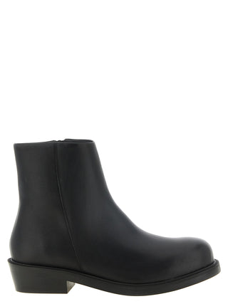 Black Calfskin Ankle Boots