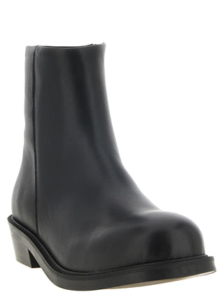 Black Calfskin Ankle Boots