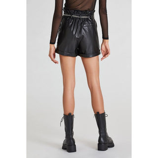 Black Polyethylene Short And Mini Shorts