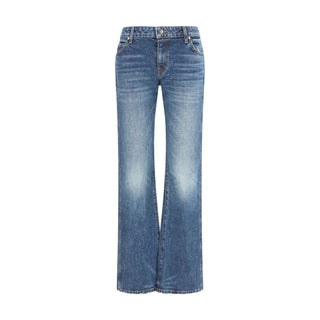 Blue Cotton Bootcut Jeans