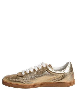 Gold Saint Tropez Low Top Sneakers Shoes