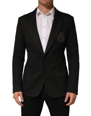 Black Embroidered Single Breasted Men Jacket