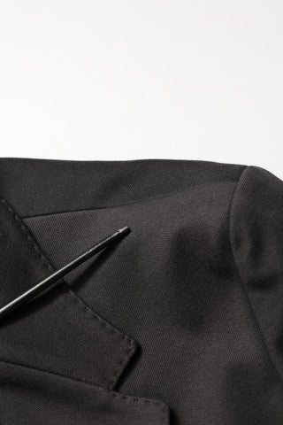 Black Embroidered Single Breasted Men Jacket