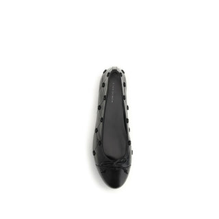 Black Calf Leather Bos Taurus Ballet Flats