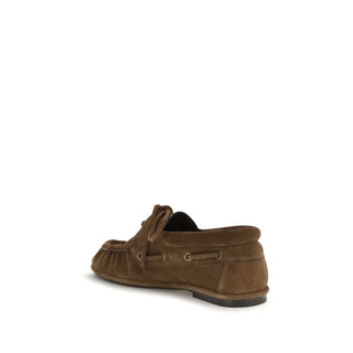 Brown Suede Leather Slip-On Loafers