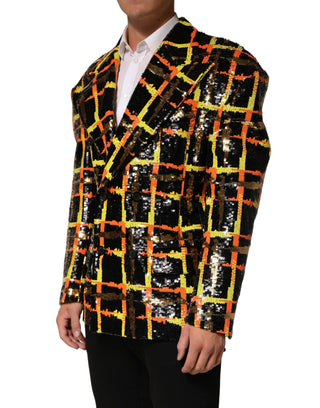 Multicolor Sequin Embellished Double Breasted Jacket