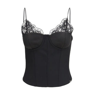 Black Polyester Sleeveles T-Shirt