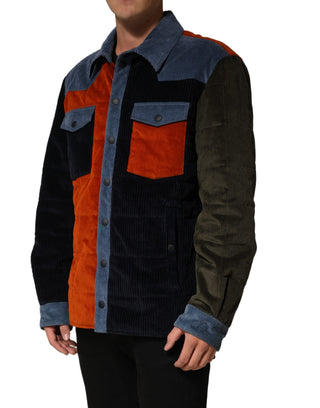 Multicolor Cotton Corduroy ButtonUp Jacket
