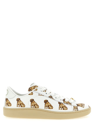 White Calfskin Low Top Sneakers
