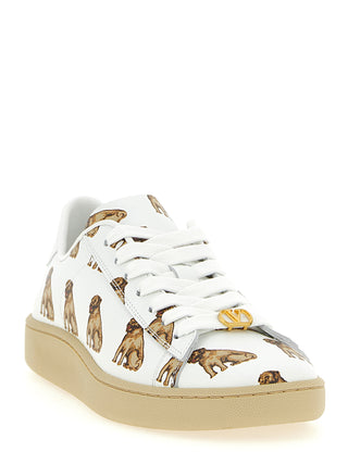 White Calfskin Low Top Sneakers