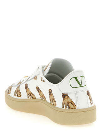 White Calfskin Low Top Sneakers