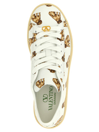 White Calfskin Low Top Sneakers