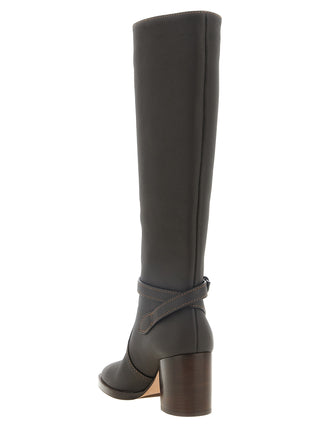 Brown Calfskin Over The Knee