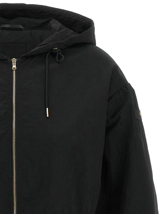 Black Nylon Full-Length Jacket