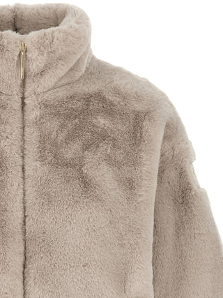 Gray Polyester Full-Length Jacket