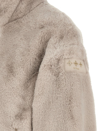 Gray Polyester Full-Length Jacket
