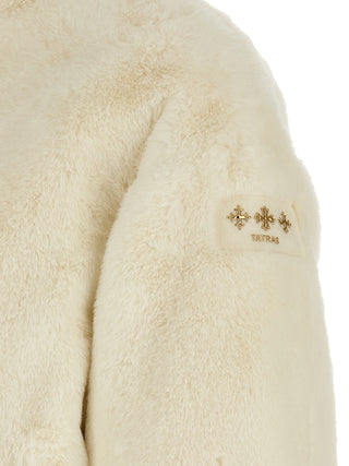 White Polyester Full-Length Jacket