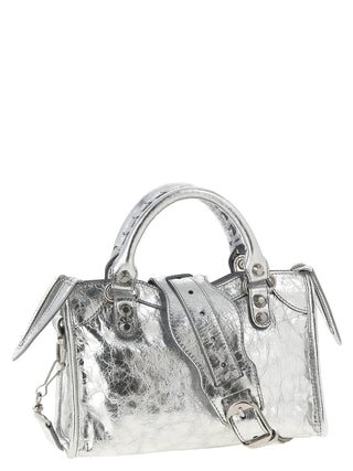 Silver Lamb Leather Handbag