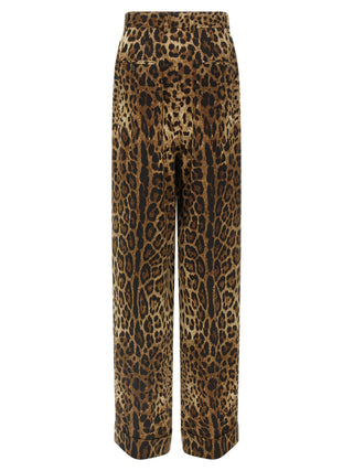 Brown Wool Casual Pants