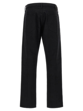 Black Cotton Straight-Leg Jeans