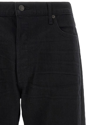 Black Cotton Straight-Leg Jeans