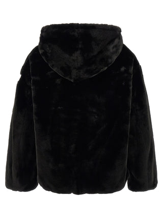 Black Polyester Full-Length Jacket