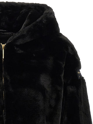 Black Polyester Full-Length Jacket