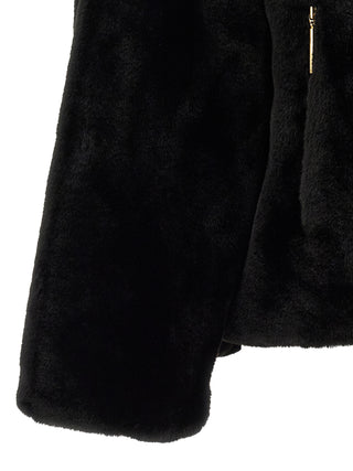 Black Polyester Full-Length Jacket
