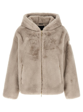 Beige Polyester Full-Length Jacket