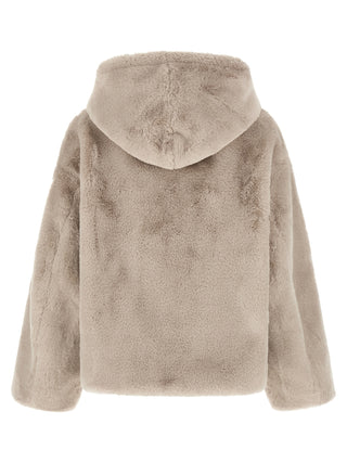 Beige Polyester Full-Length Jacket