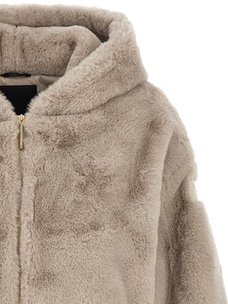 Beige Polyester Full-Length Jacket
