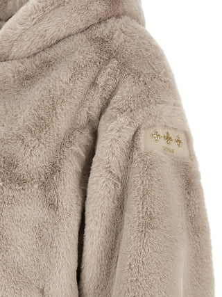 Beige Polyester Full-Length Jacket