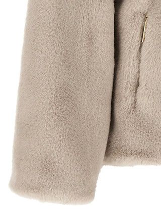 Beige Polyester Full-Length Jacket