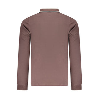 Brown Cotton Mens Polo
