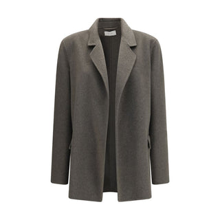 Gray Cashmere Full-Length Jacket