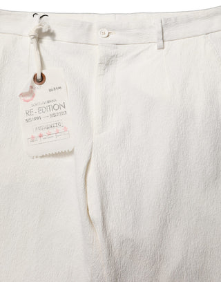 White Cotton StraightLeg Casual Trouser Pants