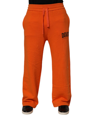 Orange Cotton DGVIB3 Men Trackpants Pants