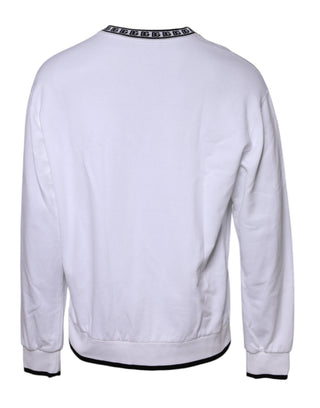 White Cotton DG Crew Neck Sweatshirt Sweater