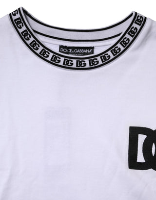 White Cotton DG Crew Neck Sweatshirt Sweater
